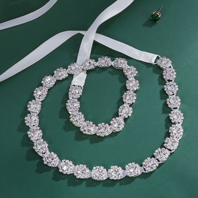 Rhinestone Dress Belt WX015