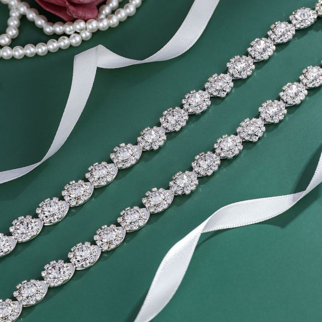 Rhinestone Dress Belt WX015