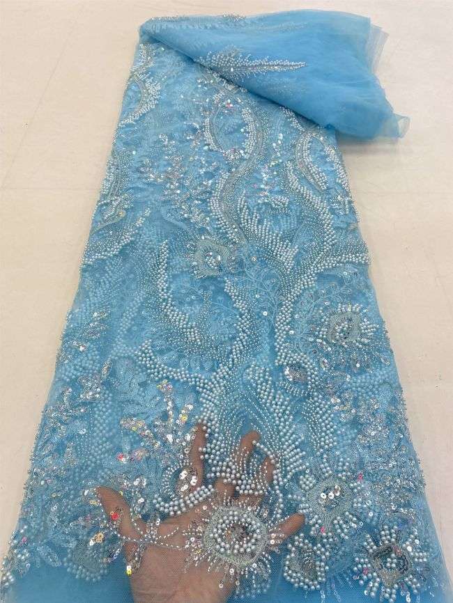 5 Yards Beaded Lace Fabric