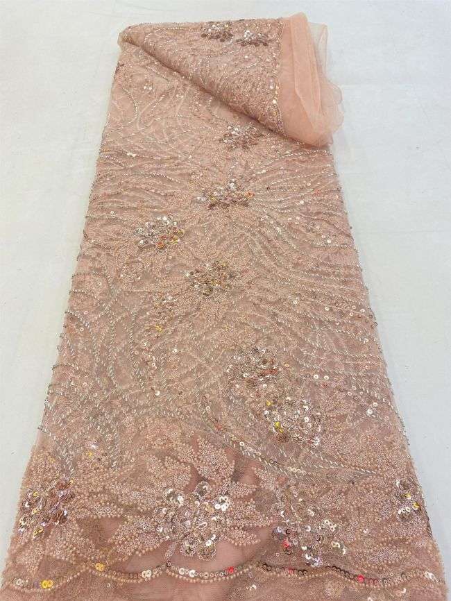 5 Yards Beaded Lace Fabric