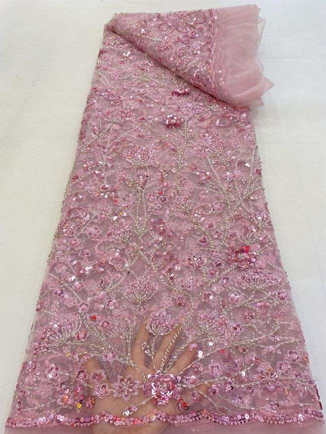 5 Yards Beaded Lace Fabric