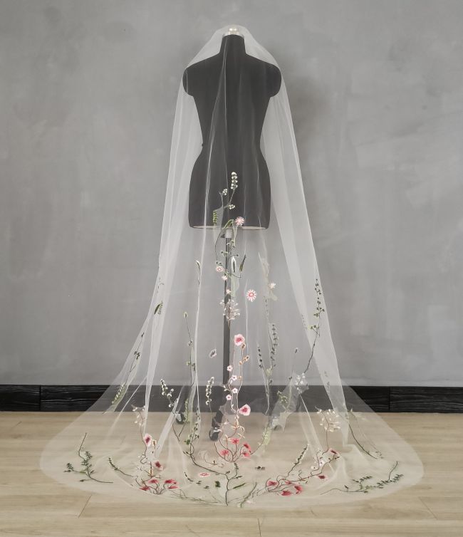 Multi-Colored Wedding Veil WV005
