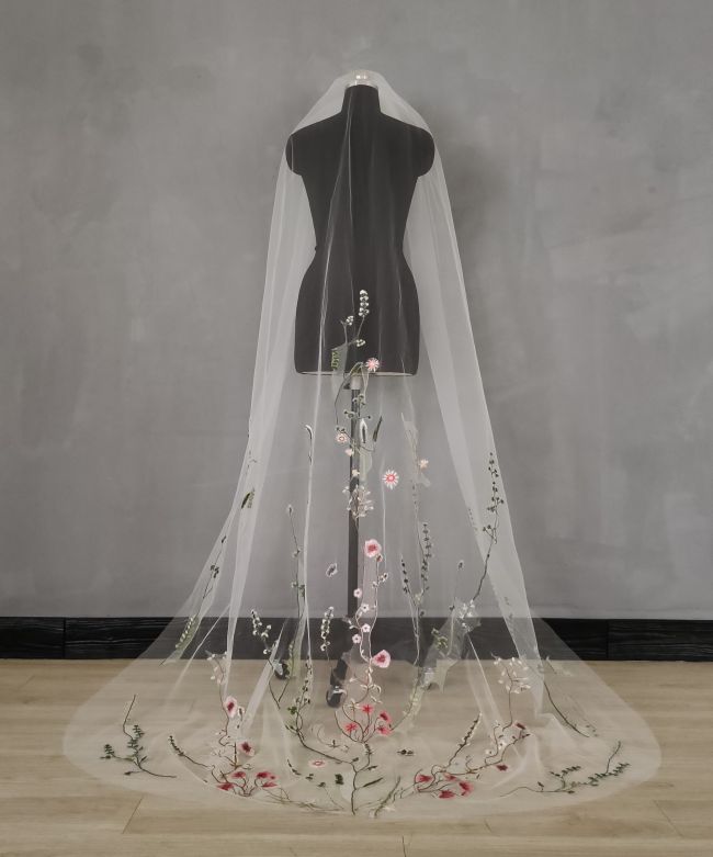 Multi-Colored Wedding Veil WV005