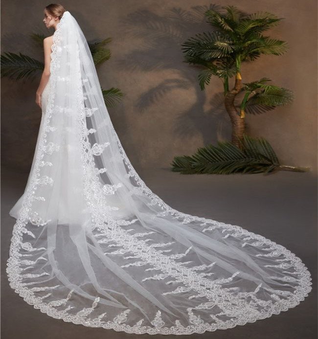Lace Bridal Veil WV053