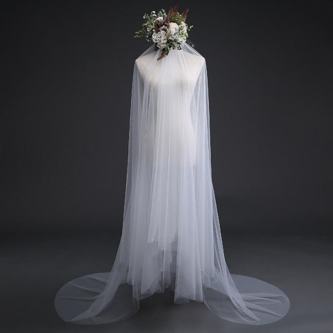 Simple Bridal Veil WV141