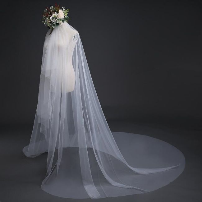 Simple Bridal Veil WV141