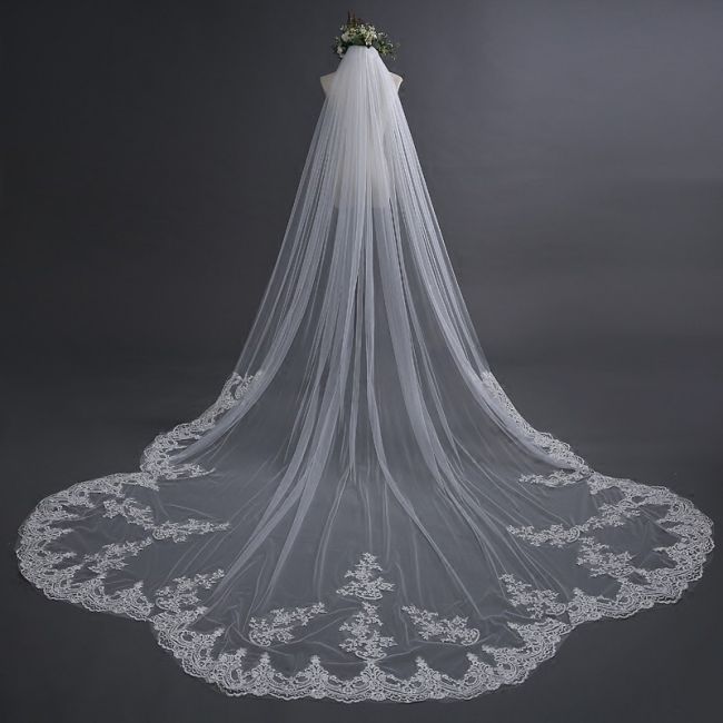 Lace Bridal Veil WV160