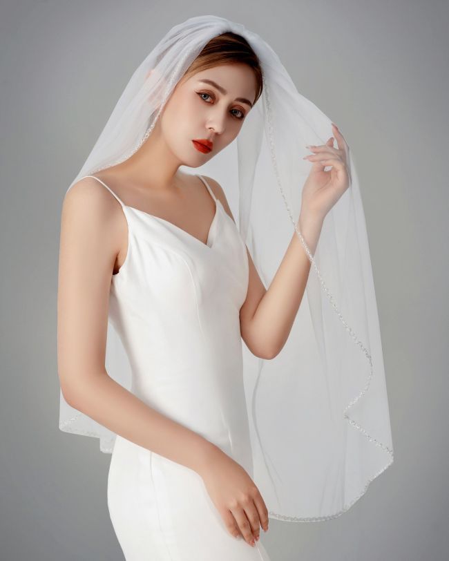 Beading Wedding Veil WV182