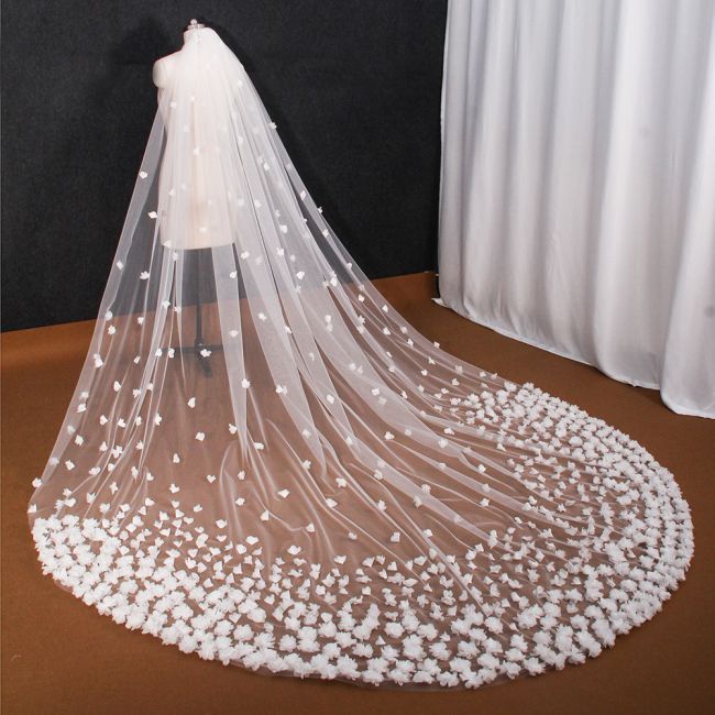 3D Floral Wedding Veil WV204