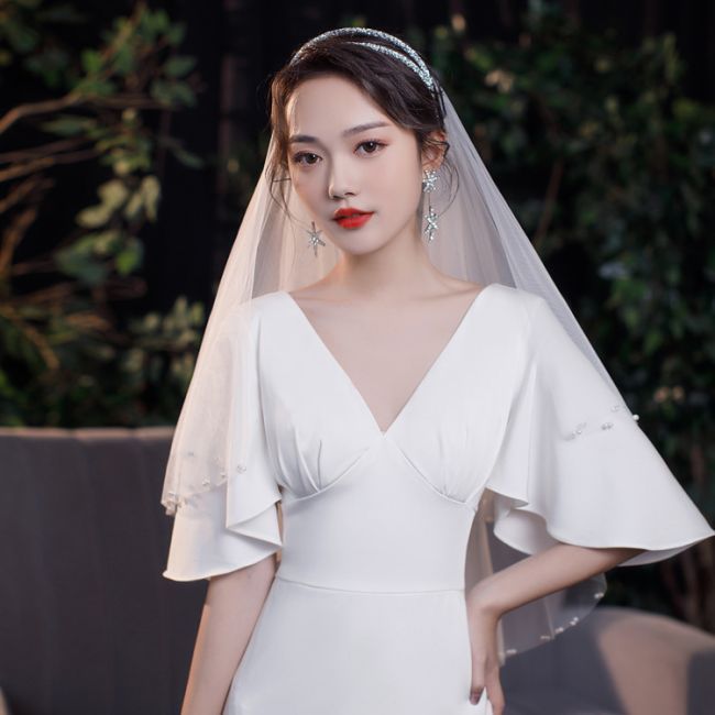 Beading Wedding Veil WV186