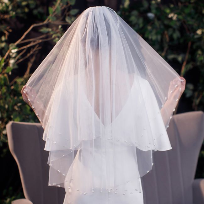 Beading Wedding Veil WV186