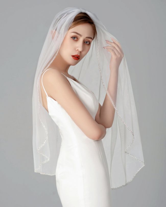 Beading Wedding Veil WV182