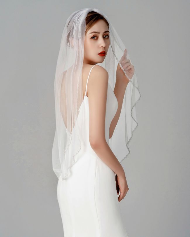 Beading Wedding Veil WV182