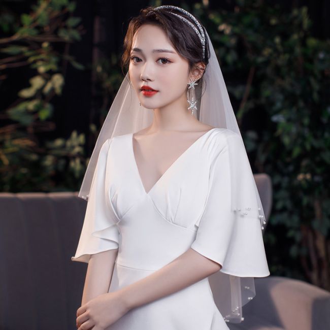Beading Wedding Veil WV186