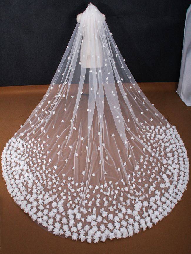 3D Floral Wedding Veil WV204