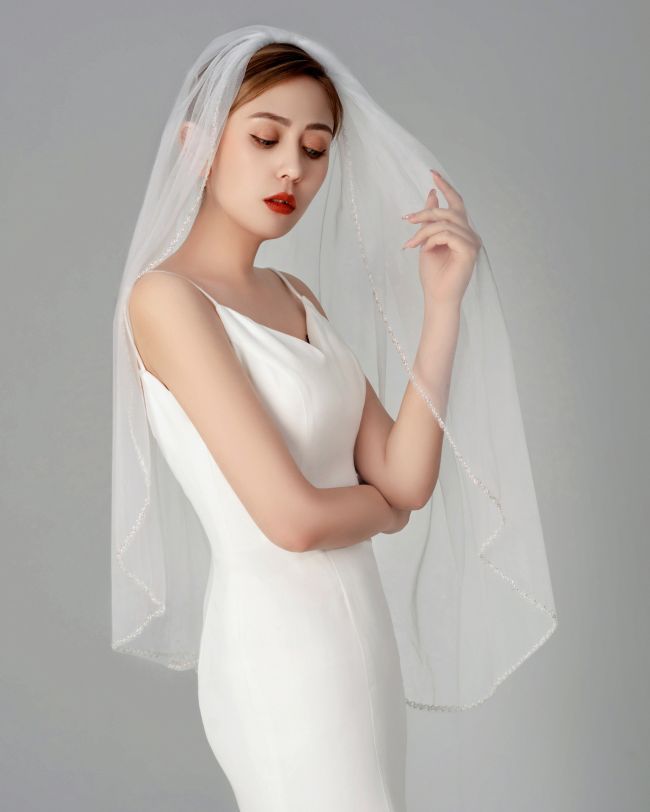 Beading Wedding Veil WV182