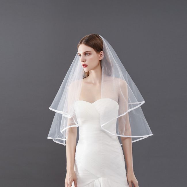 Satin Edge Wedding Veil WV242