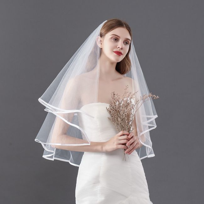 Satin Edge Wedding Veil WV242