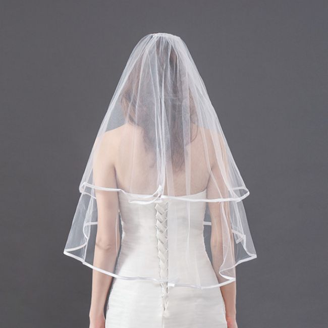 Satin Edge Wedding Veil WV242
