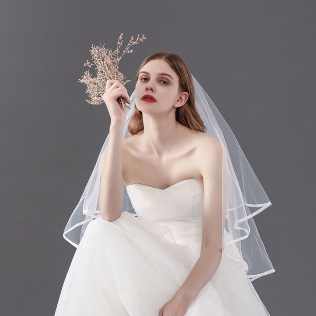 Satin Edge Wedding Veil WV242