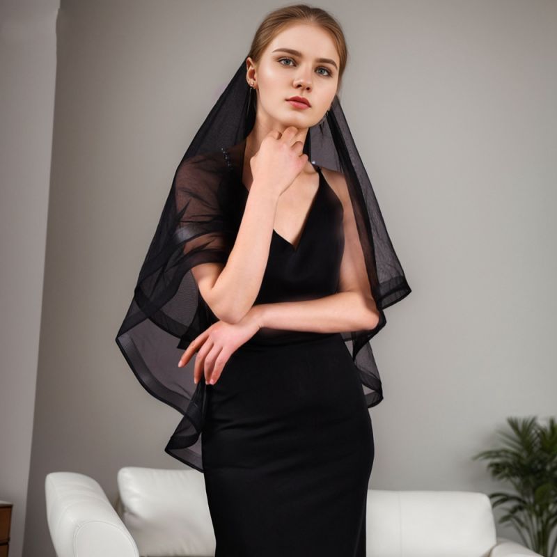 Black Wedding Veil WV262