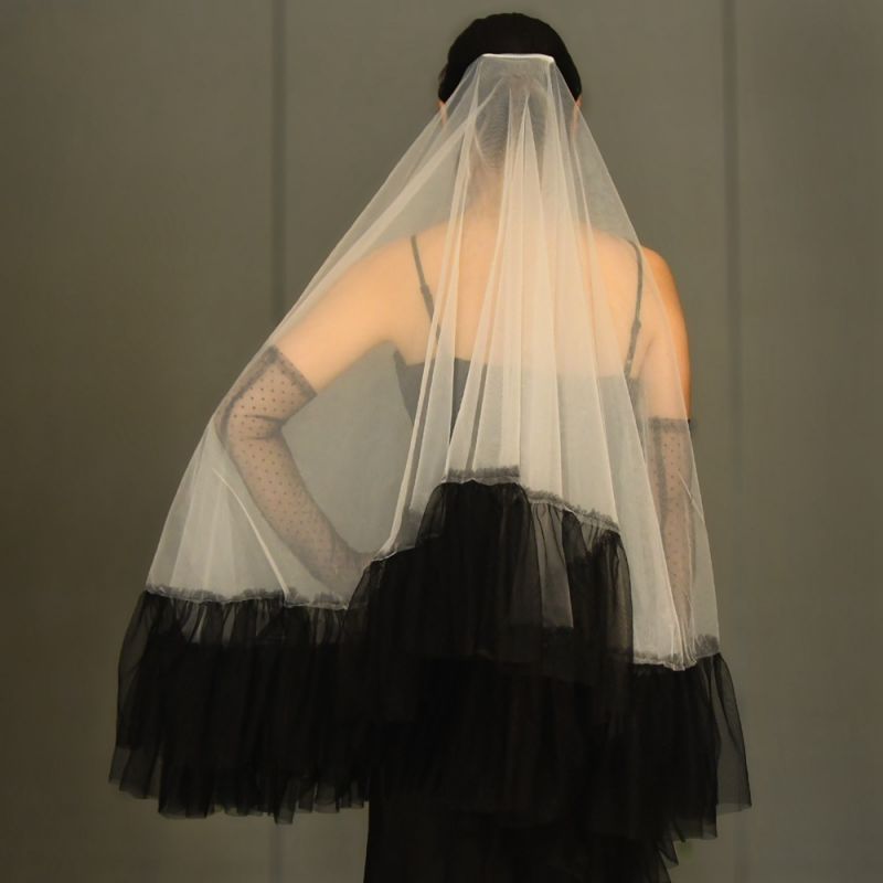 Black Wedding Veil WV254