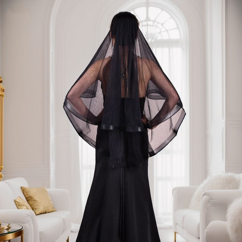 Black Wedding Veil WV262