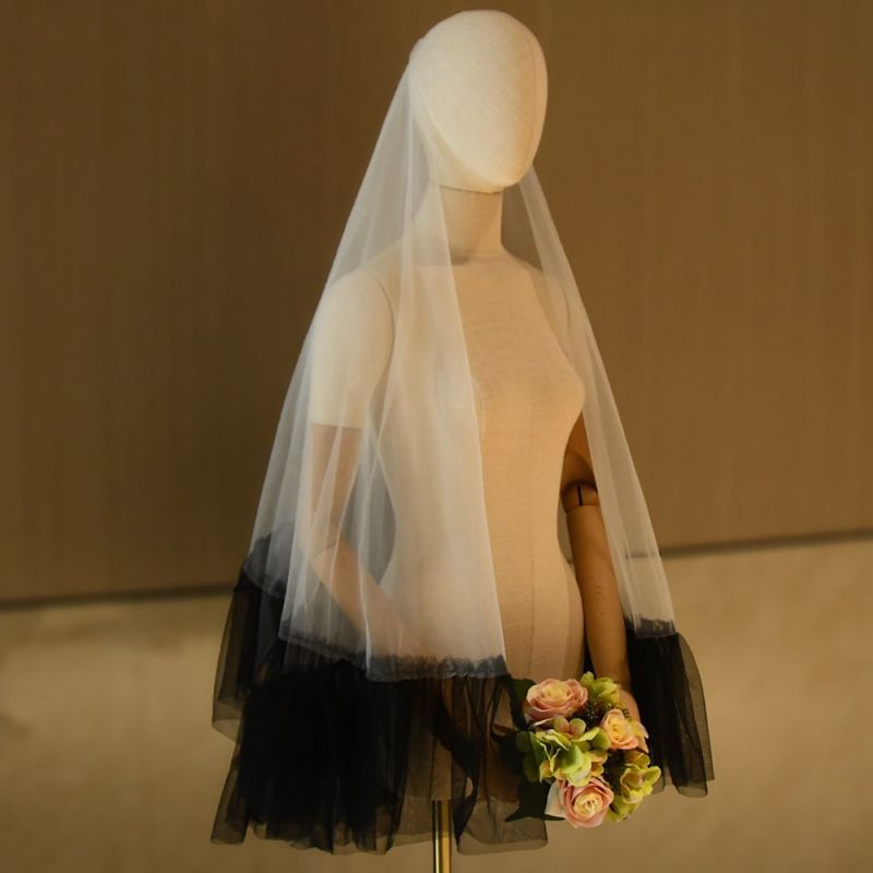 Black Wedding Veil WV254