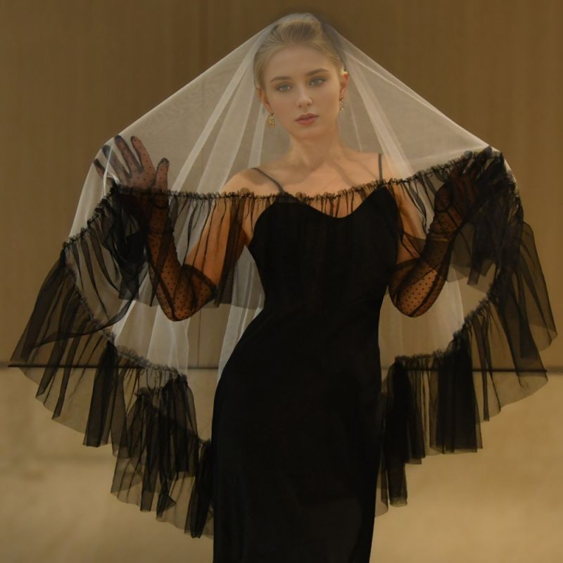 Black Wedding Veil WV254