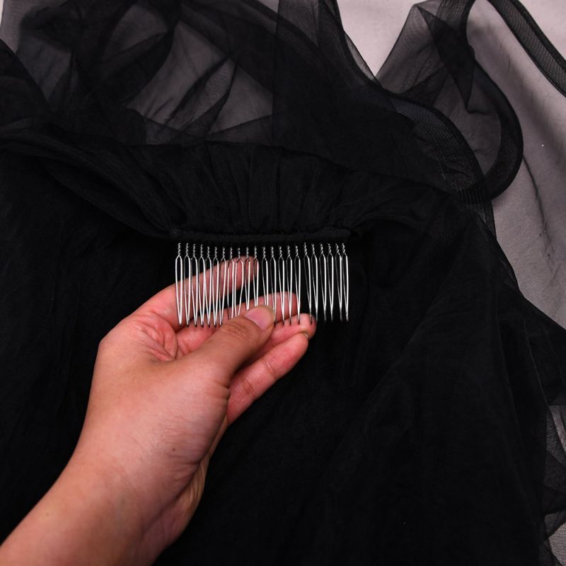 Black Wedding Veil WV262