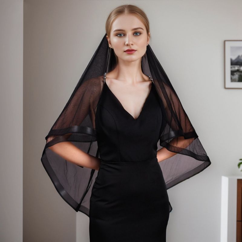 Black Wedding Veil WV262