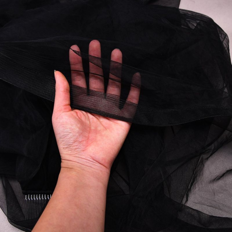 Black Wedding Veil WV262