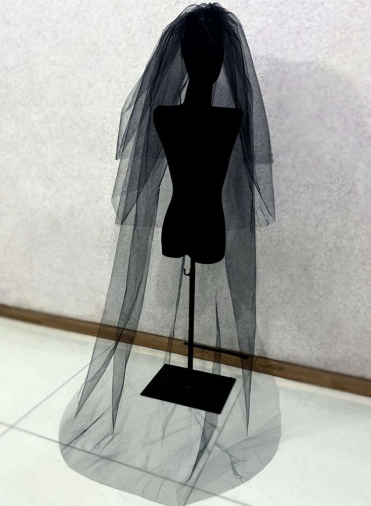 Black Wedding Veil WV304