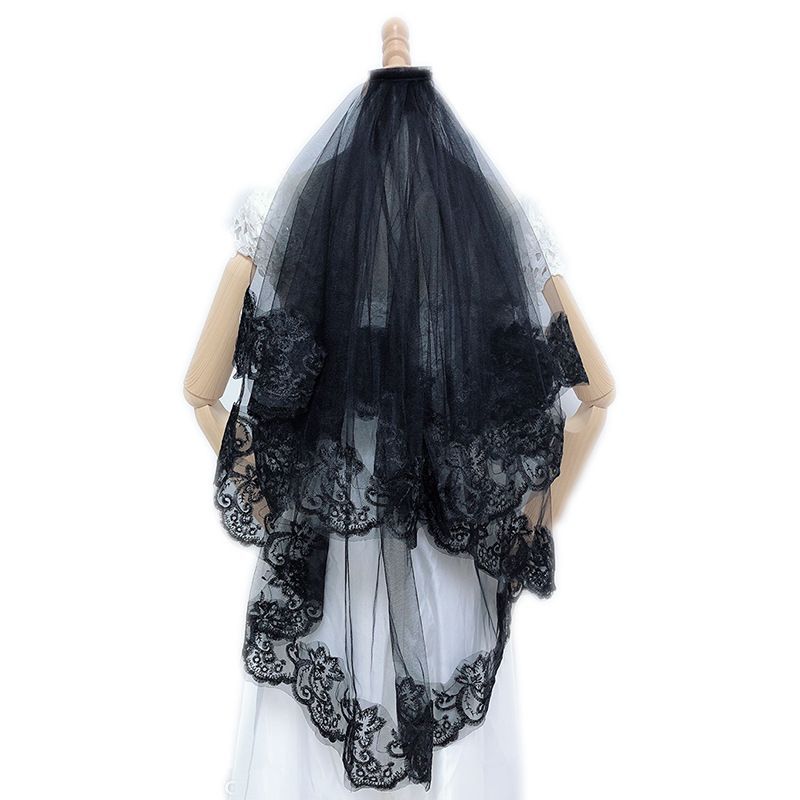 Black Wedding Veil WV296