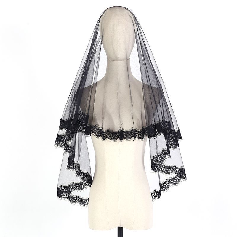 Black Wedding Veil WV287