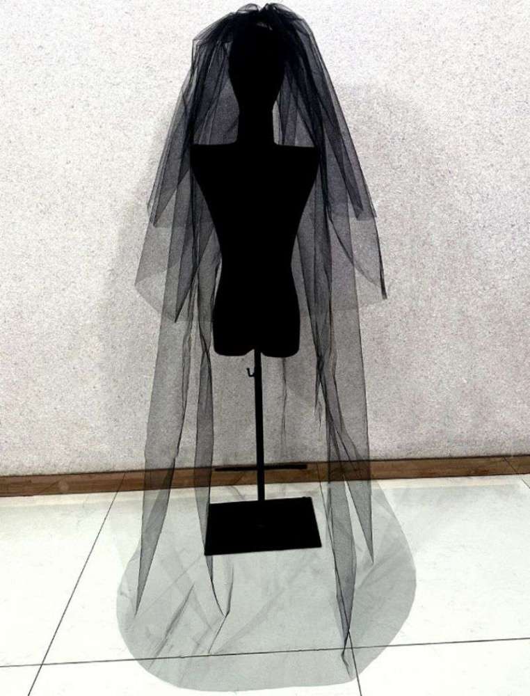 Black Wedding Veil WV304