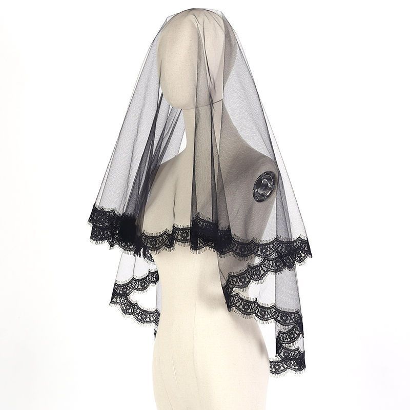 Black Wedding Veil WV287