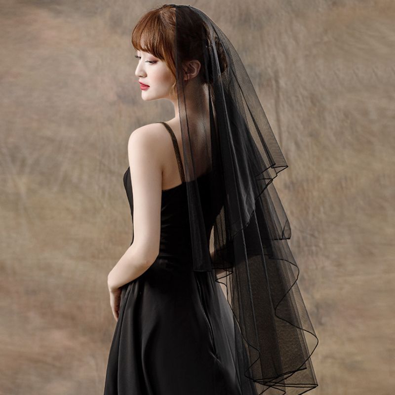 Black Wedding Veil WV299