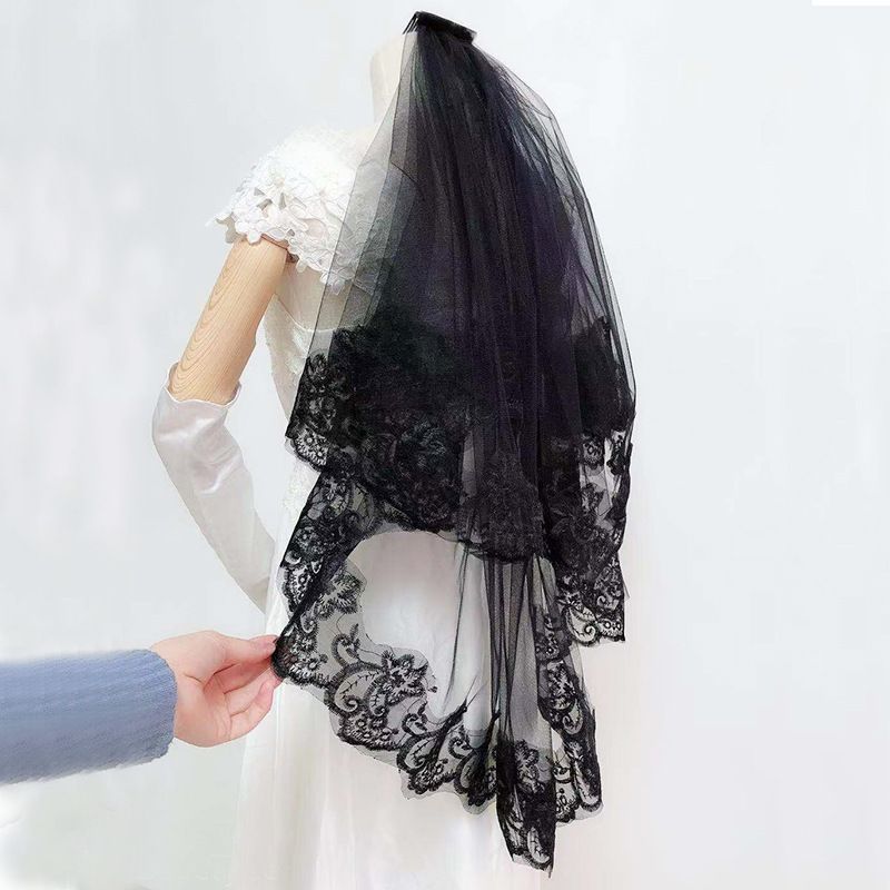 Black Wedding Veil WV296