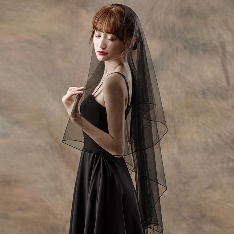 Black Wedding Veil WV299