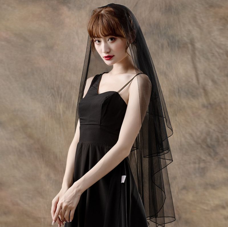 Black Wedding Veil WV299