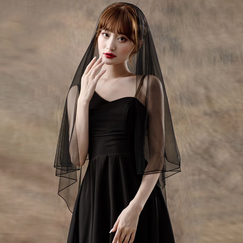 Black Wedding Veil WV299