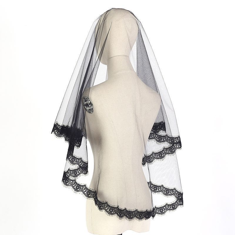 Black Wedding Veil WV287