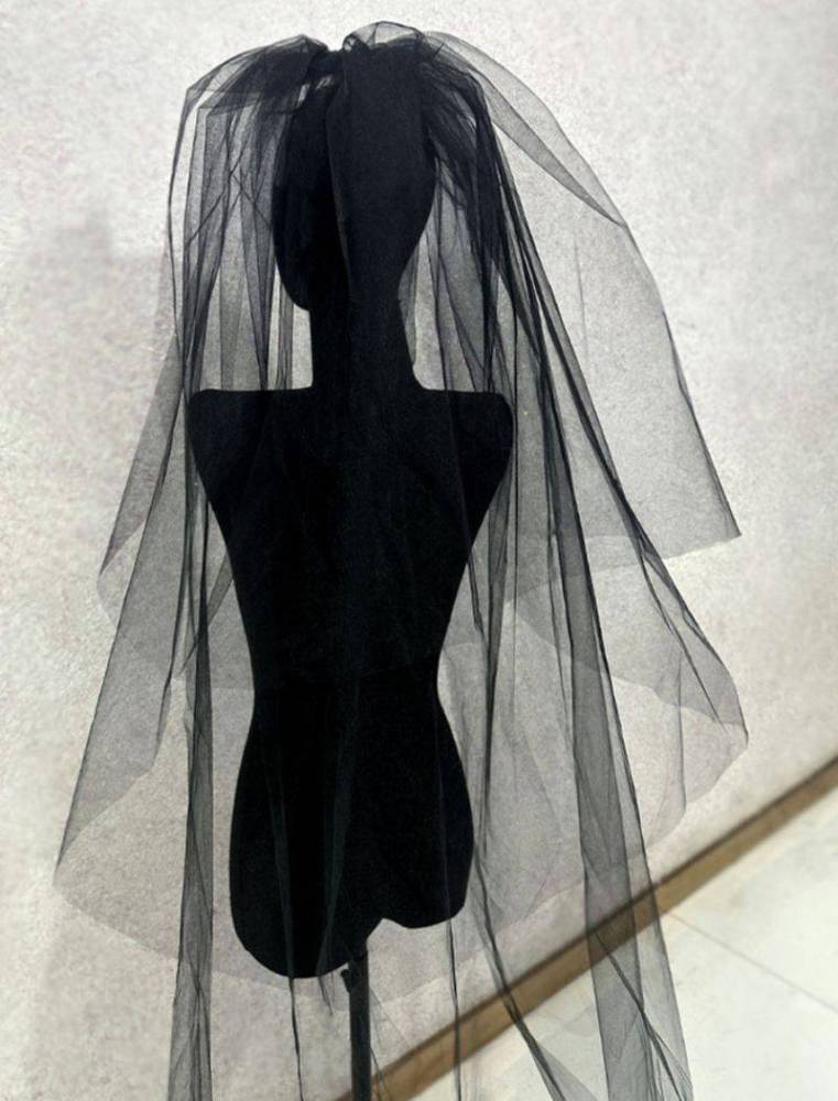 Black Wedding Veil WV304