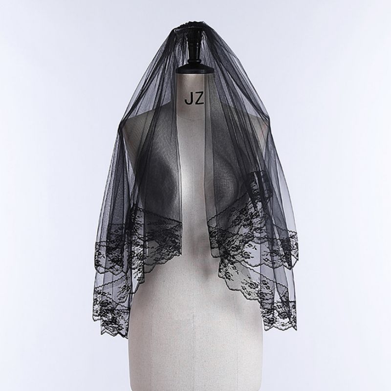 Black Wedding Veil WV334
