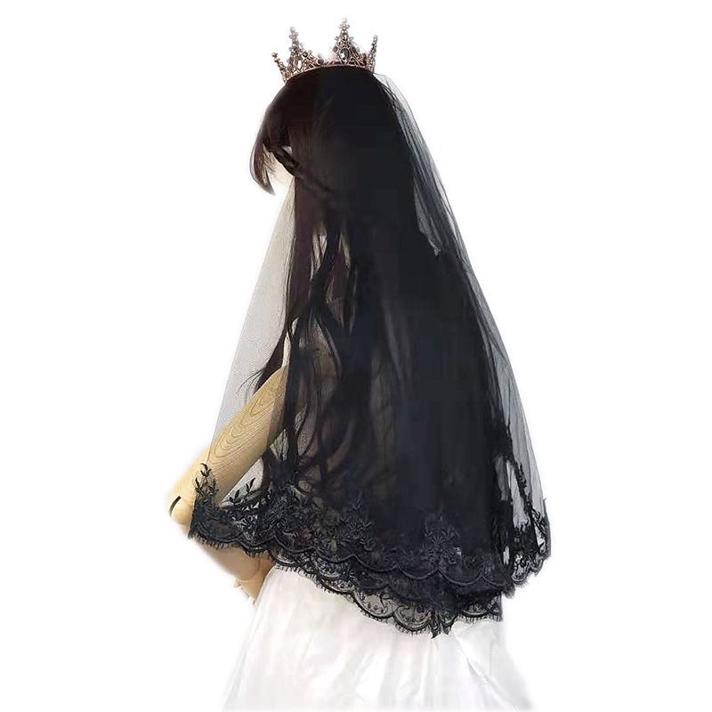 Black Wedding Veil WV321