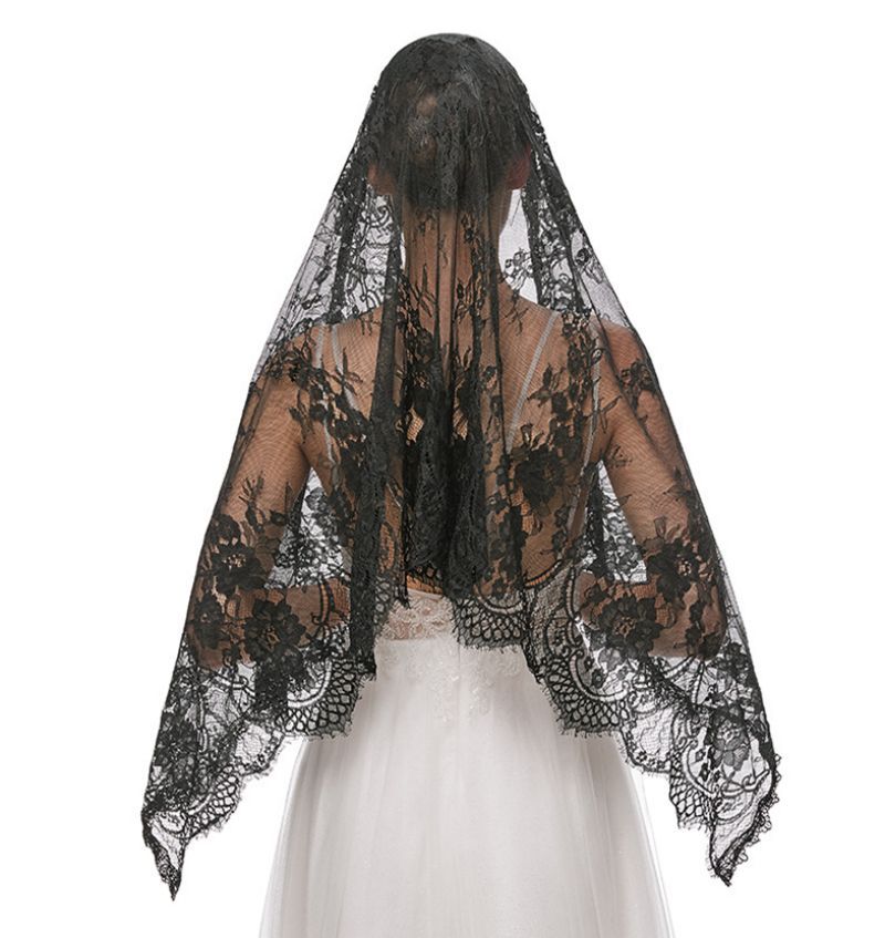 Black Wedding Veil WV317