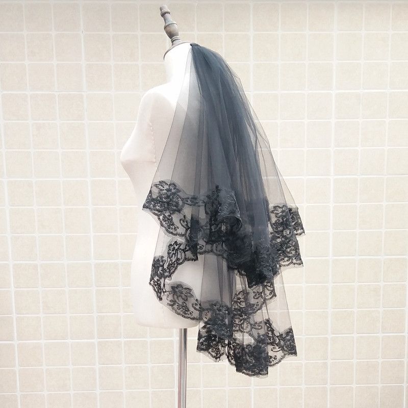 Black Wedding Veil WV331