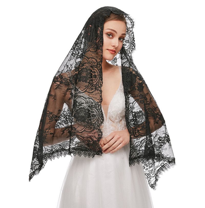 Black Wedding Veil WV317