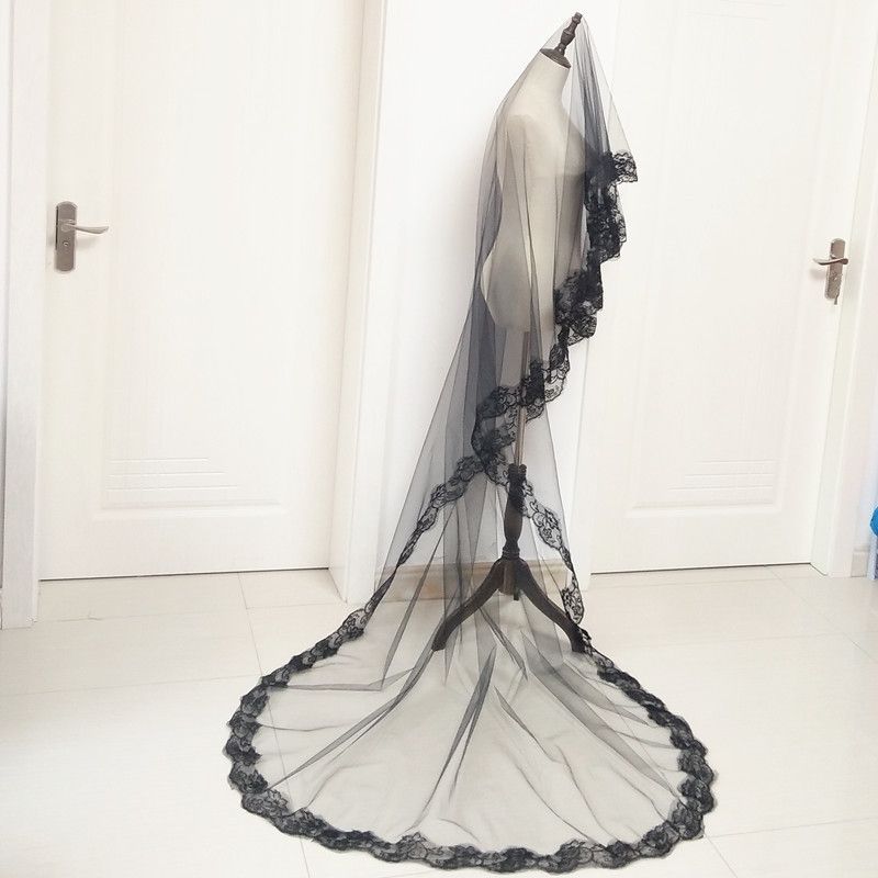Black Wedding Veil WV331